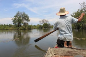 Paddling out across the Baray