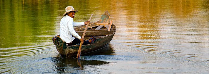 fishing boat on Tonle Sap Lake