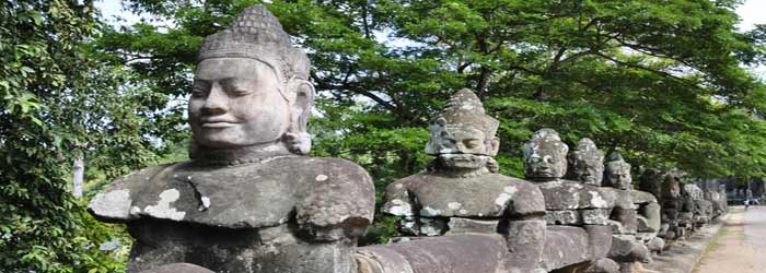 Naga sculpture at South Gate, Siem Reap, Cambodia