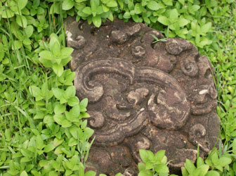 Tile on the floor of Bakong temple in Cambodia