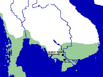 Map of the Funan Kingdom in 200 A.D