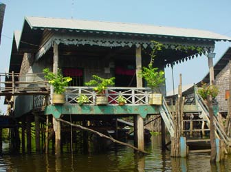 Floating village at Tonle Sap in Cambodia