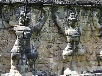Naga sculpture at Elephant Terrace, Cambodia