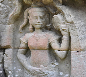 Carving at Ta Som temple, Cambodia.