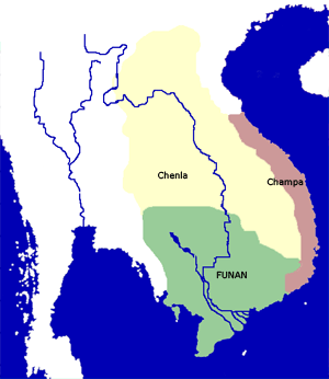 Cambodia - Chenla civilisation map