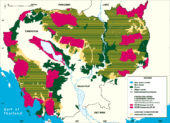 Cambodia forests map